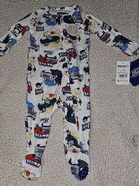 Ford Baby Boys Two-Way Zip Footed Sleep N Play One Piece Pajama 3-6 Months NWT